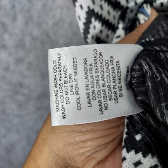 Gabby Skye Dress 8 Sheath Black Chevron Bell Sleeve Mod Retro Office Business - Picture 12 of 16